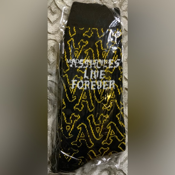 New ALF - Assholes Live Forever - Socks - Black n Yellow - Picture 2 of 3